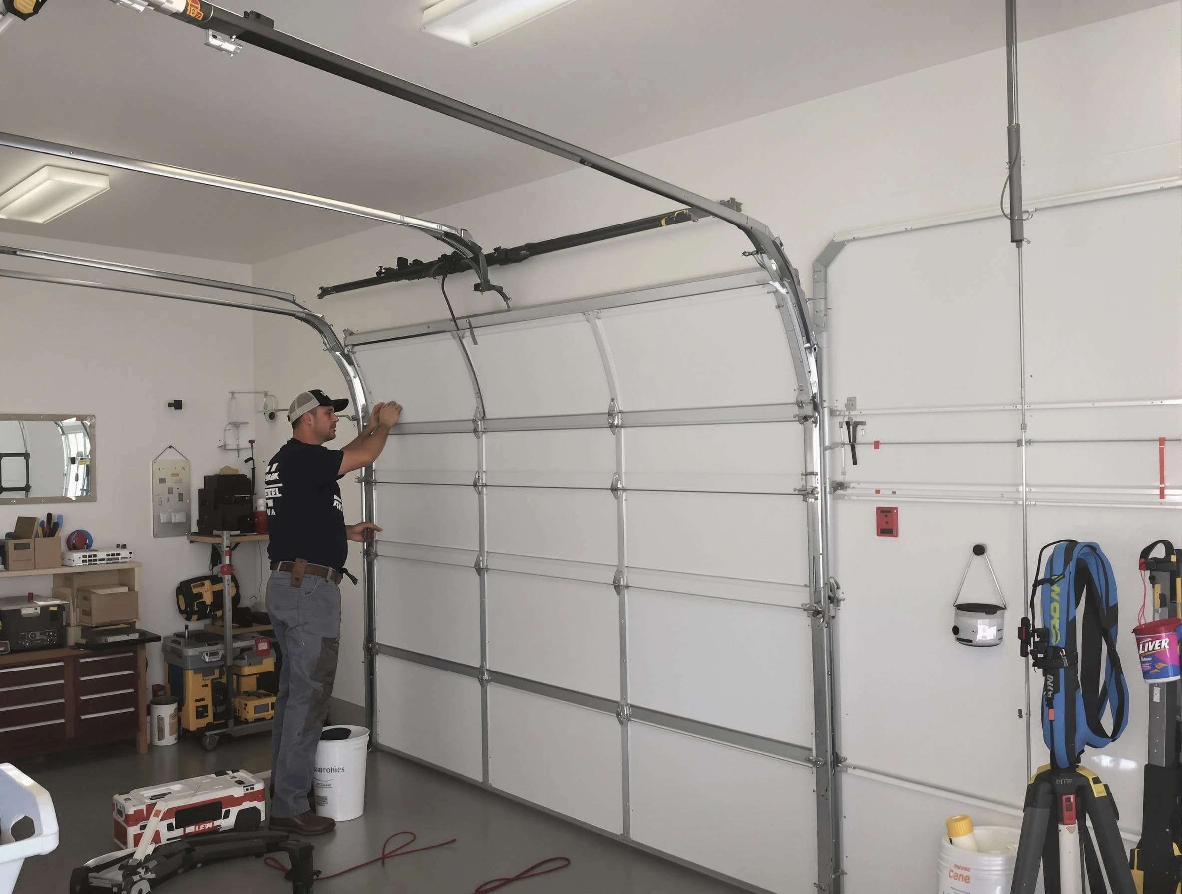 Alpharetta Garage Door Repair team installing new garage door in Alpharetta