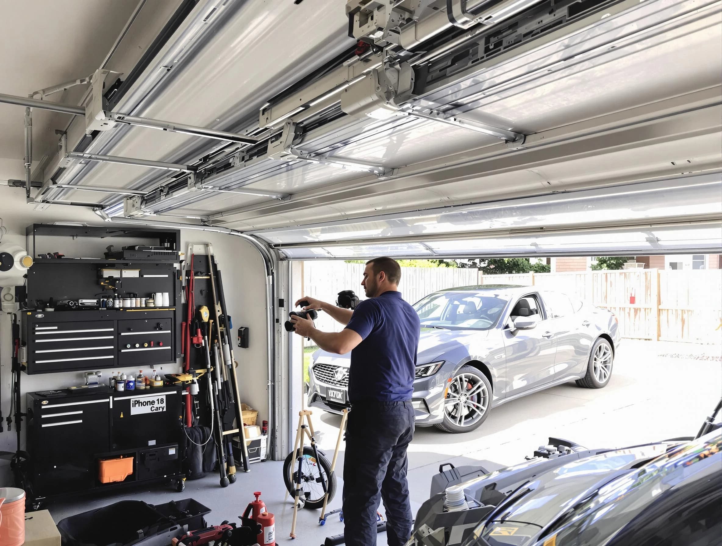 Alpharetta Garage Door Repair technician fixing noisy garage door in Alpharetta