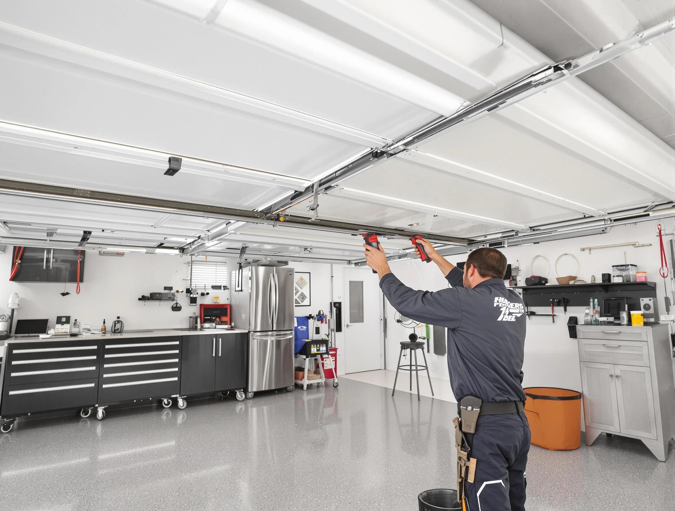Overhead garage door repair service by Alpharetta Garage Door Repair in Alpharetta