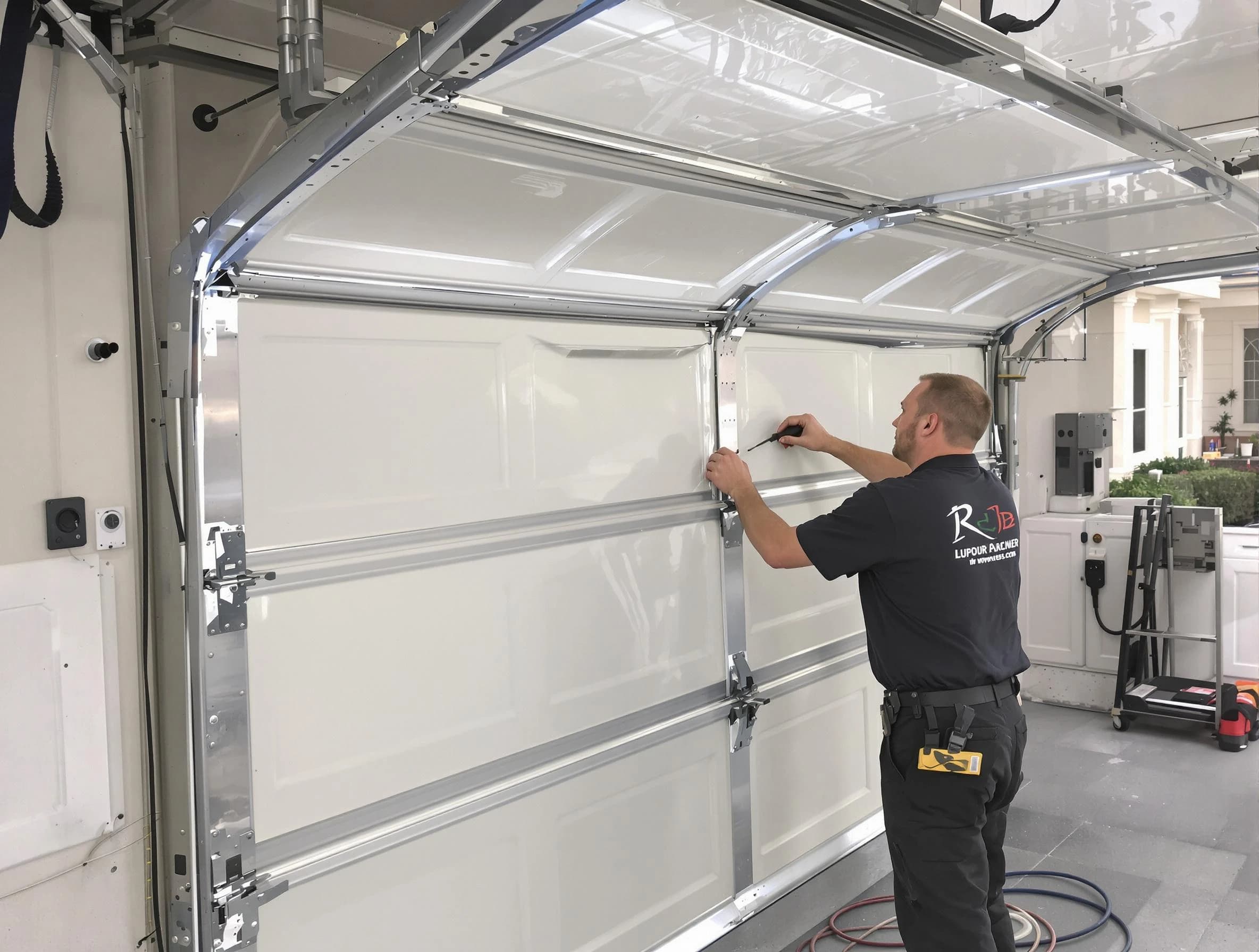Alpharetta Garage Door Repair professional performing panel repair in Alpharetta