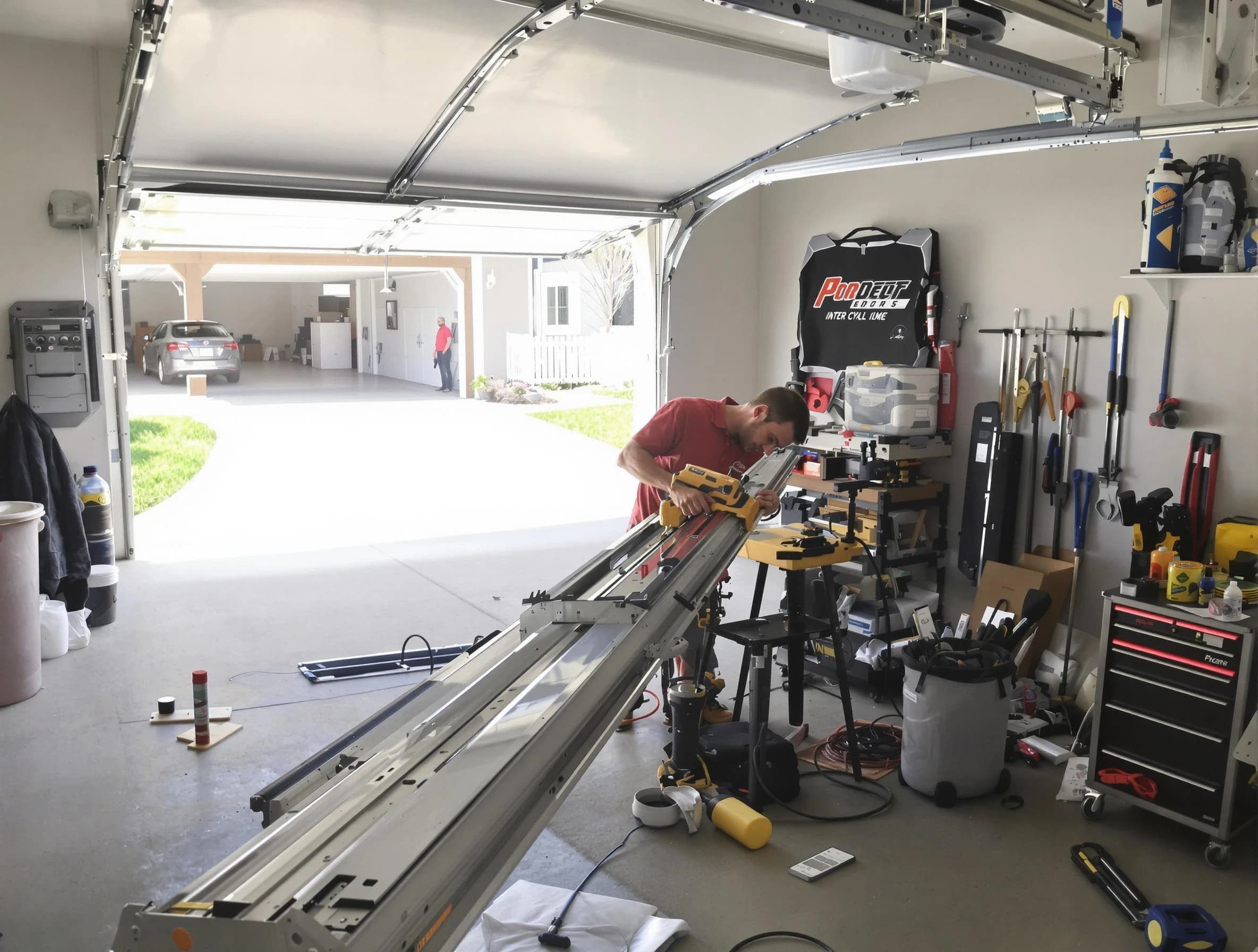 Alpharetta Garage Door Repair expert performing track repair in Alpharetta