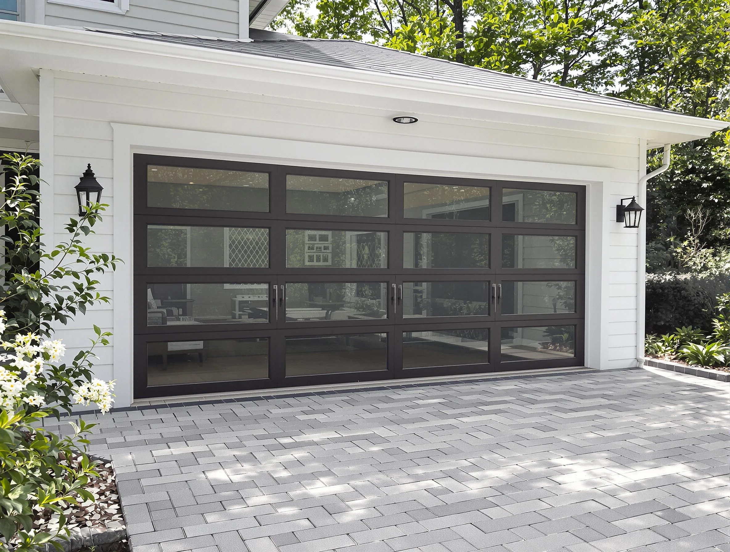 Alpharetta Garage Door Repair design specialist presenting custom garage door options to Alpharetta homeowner