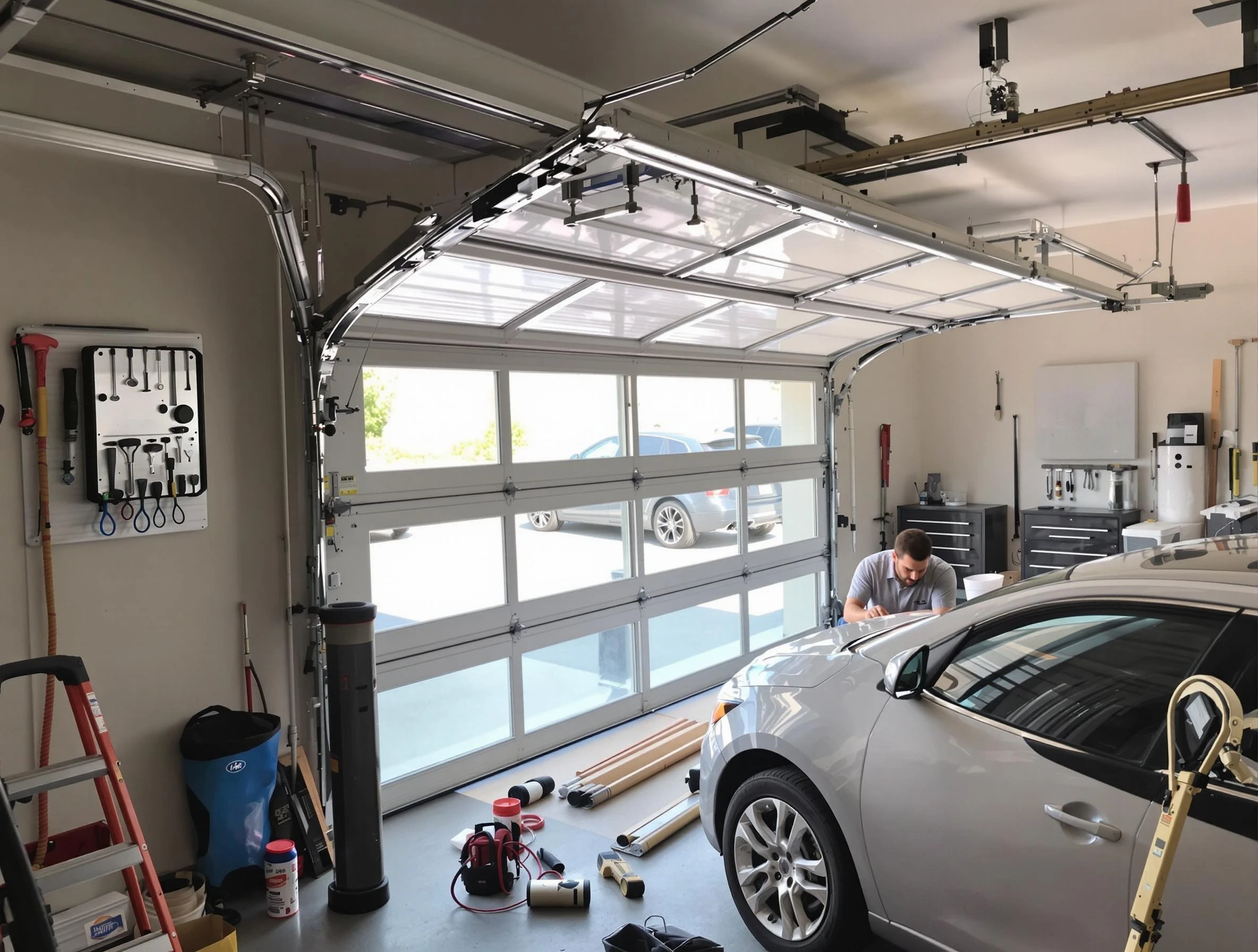 Garage door noise reduction service by Alpharetta Garage Door Repair in Alpharetta