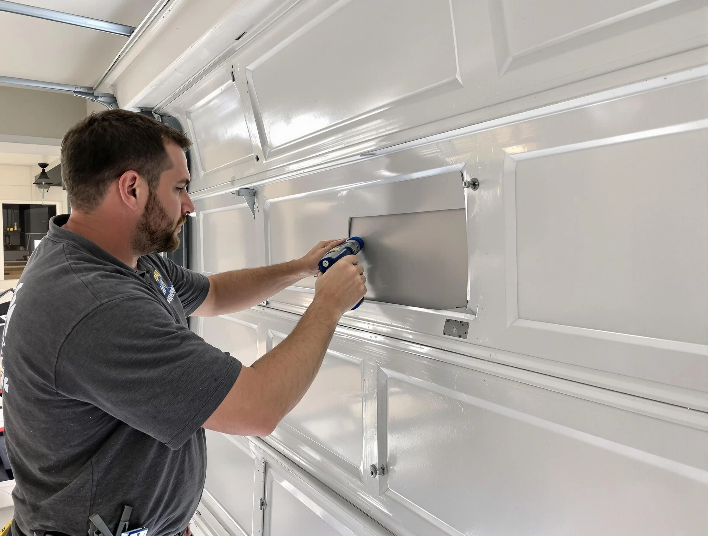 Garage door panel repair by Alpharetta Garage Door Repair in Alpharetta